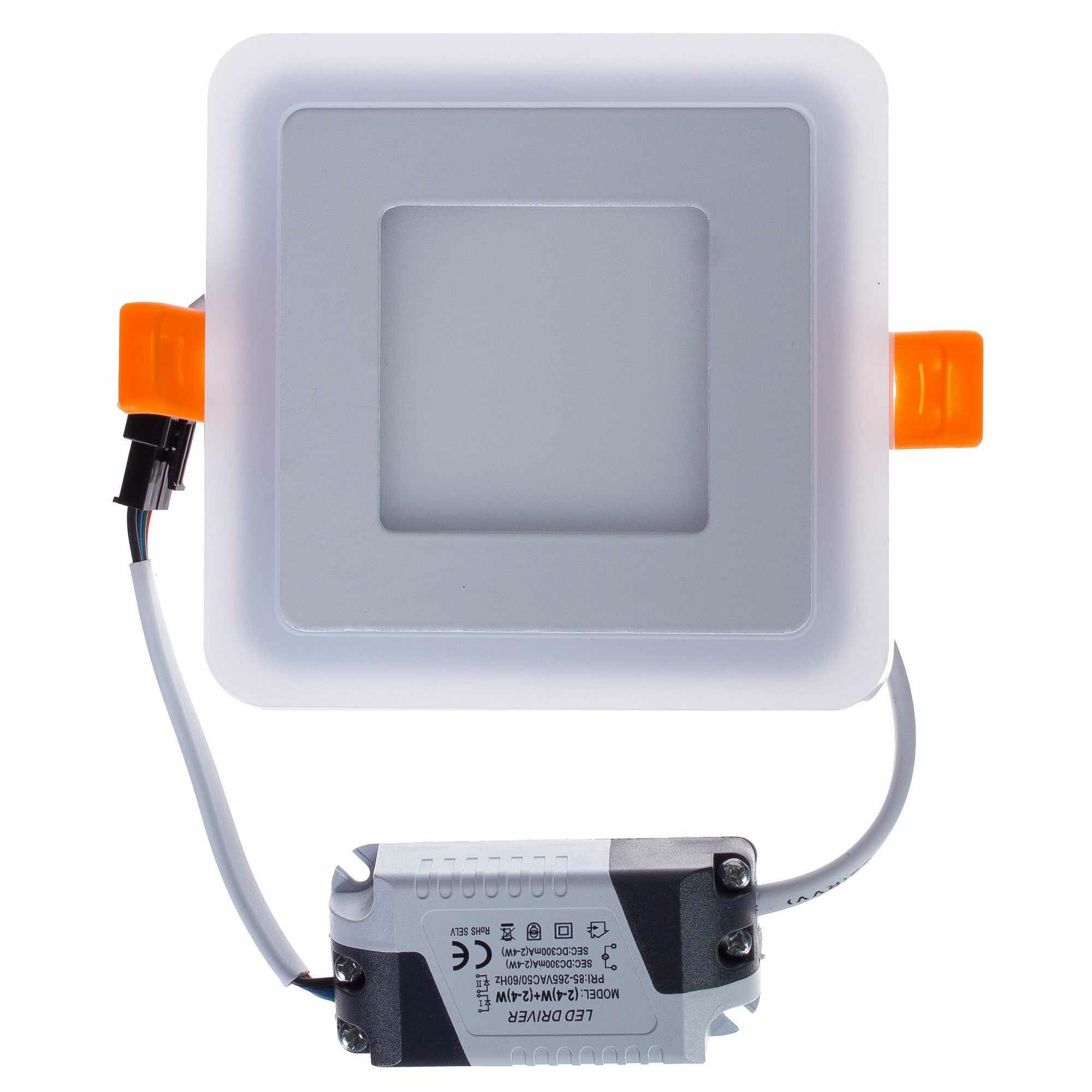Светильник встраиваемый Gauss Backlight BL120 квадратный 3 и 3 Вт свет тёплый белый — фото 1