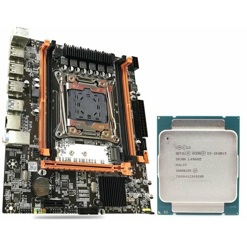 Материнская плата ATERMITER X99 D4 + процессор 8 ядер 16 потоков Xeon E5-2630 v3 new product x99 motherboard lga 2011 3 socket support e5 v3 v4 cpu and 4 ddr4 ecc reg ram with 2 pcie 16x ssd m 2 nvme wifi