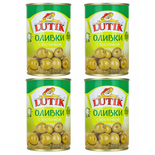 Оливки Lutik с косточкой, 280 гр.- 4 шт