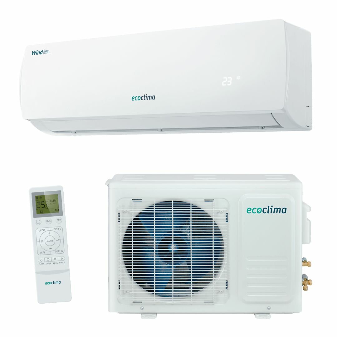 Настенная сплит-система Ecoclima Wind line Inverter ECW/I-18QCW + EC/I-18QC, белый, инвертор, до 50 кв.м.