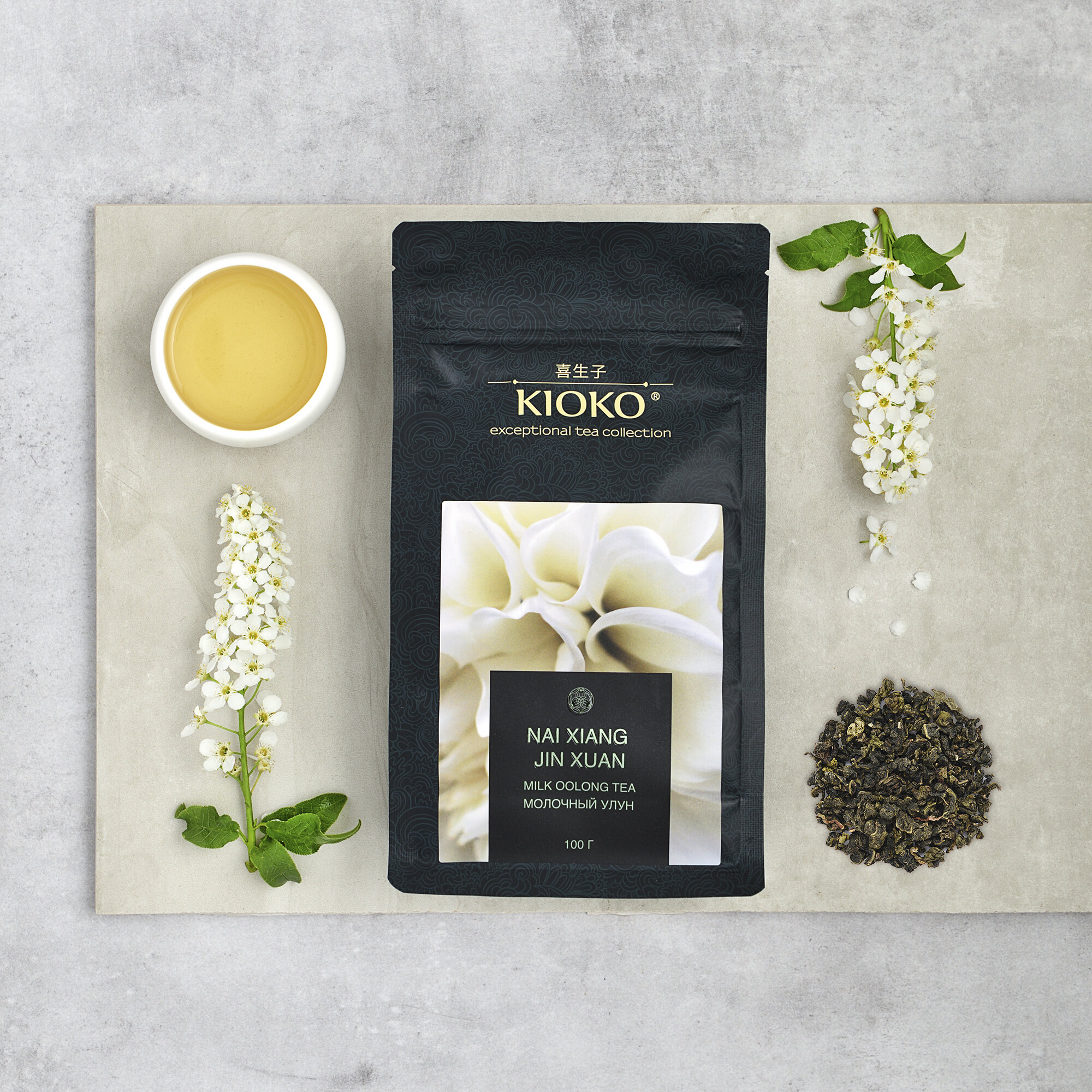 Чай листовой молочный улун KIOKO Nai Xiang Jin Xuan, Premium, 100 г