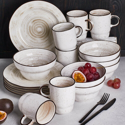 Сервиз GreenLily Dahlia, фарфоровый, 18 предметов, для 6 персон