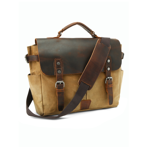 Портфель VEREZZO, фактура ворсовая, коричневый