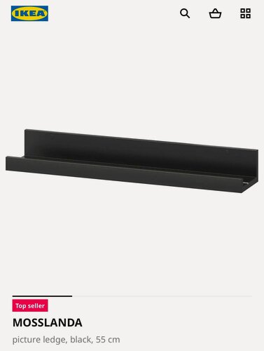 Изображение товара Полка IKEA MOSSLANDA , универсальное назначение, черная, 55х12 см