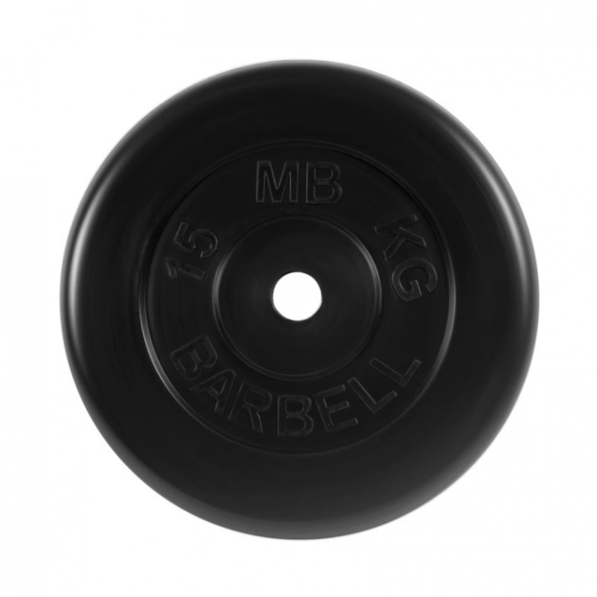 Диски для штанги 'Стандарт' 15 кг обрезиненный чёрный. MB BARBELL MB-PltB31-15