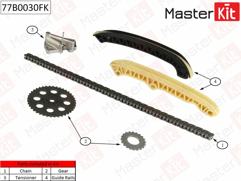 Комплект цепи ГРМ SKODA Fabia/Volkswagen POLO 1.2 AWY/BMD/BBM 02-07 MASTERKIT