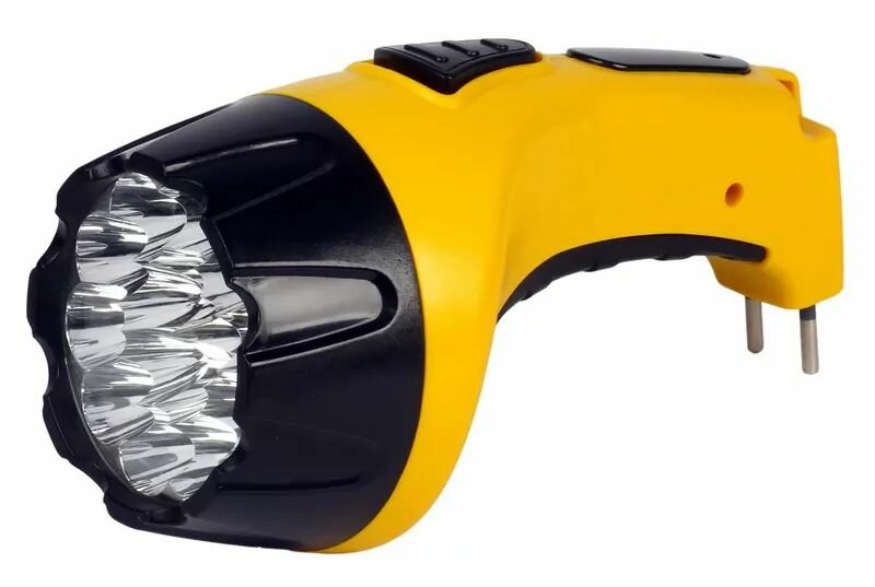 Аккумуляторный светодиодный фонарь 15 LED с прямой зарядкой Smartbuy желтый (SBF-85-Y)