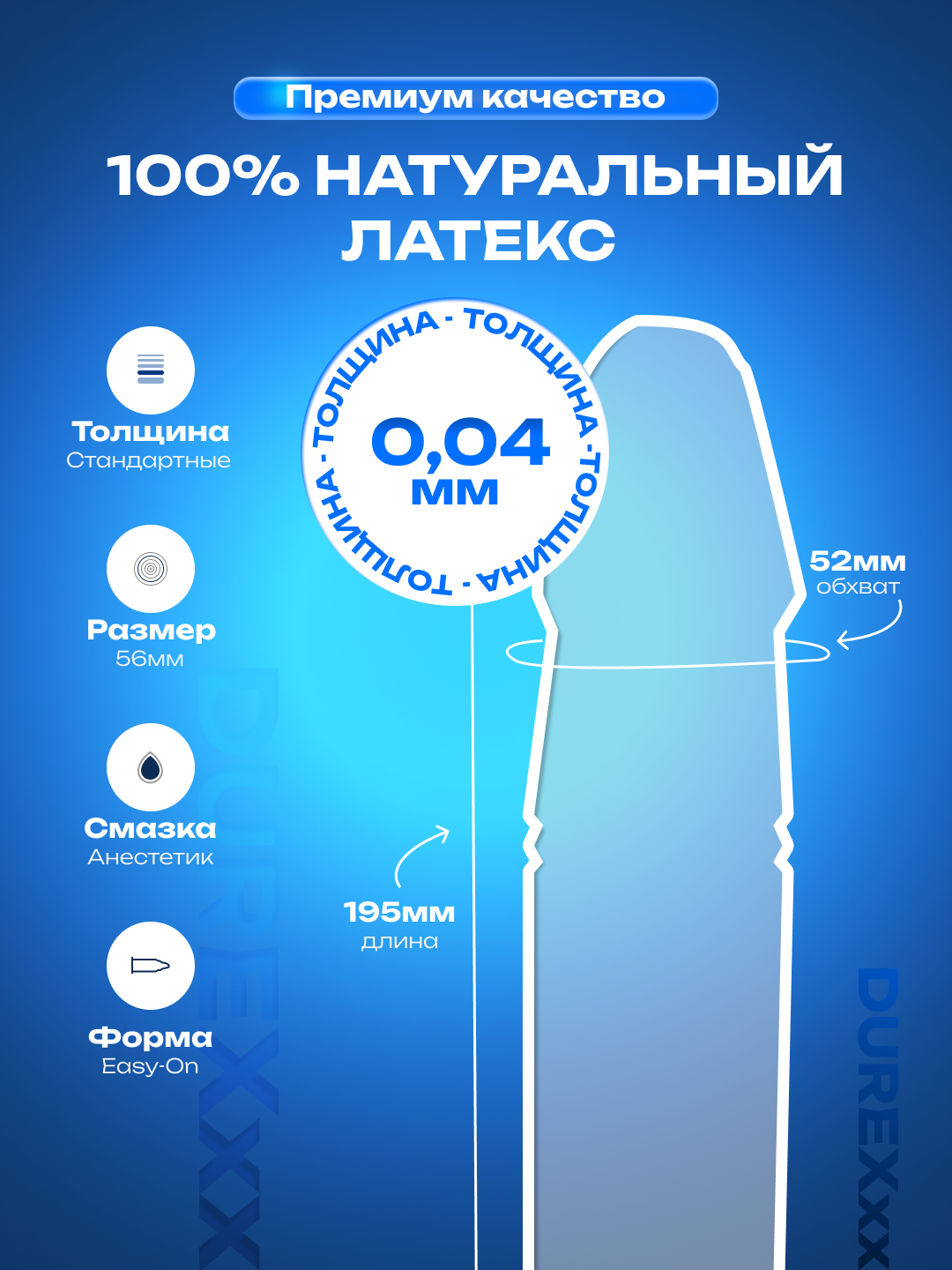 Презервативы Rockit Durex "Infinity", с анестетиком, силиконовой смазкой, 12шт — фото 1