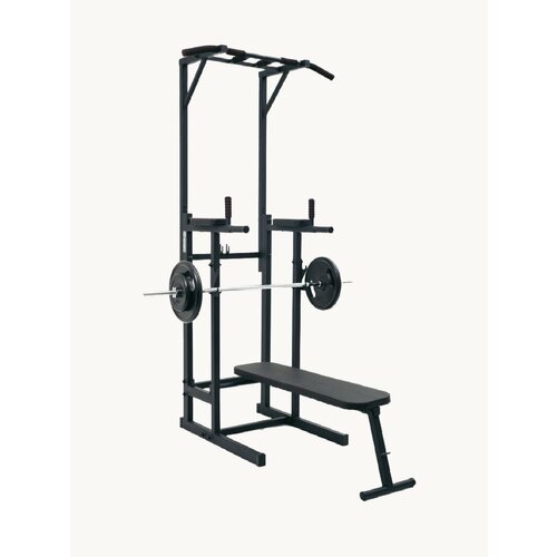 Турник, брусья, пресс 3 в 1 напольный со скамьей для жима и упорами под штангу