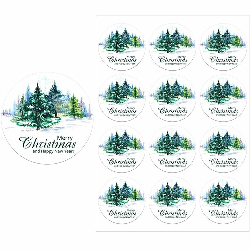Рождественские наклейки WDINPATY 4.5cm-24pcs, A