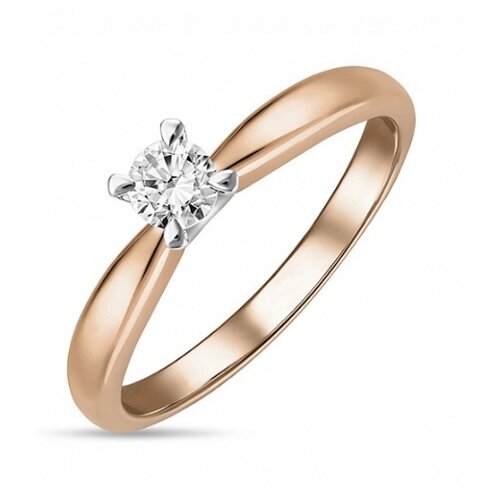 Золотое кольцо с бриллиантами R01-D-SOL35-025-G3, размер 17, мм