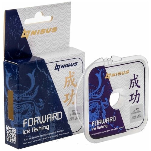 Леска Forward Ice Fishing, 0,105 мм/50 м, Nylon Transparent (N-FIF-0.105-50) Nisus леска nisus forward ice fishing n fif 0 261 50