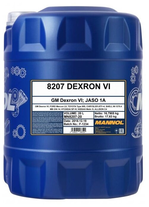 8207 MANNOL DEXRON VI 20 .   