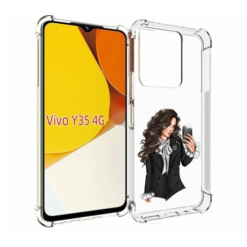 Чехол MyPads Стильная-девушка для Vivo Y35 4G 2022 / Vivo Y22 задняя-панель-накладка-бампер