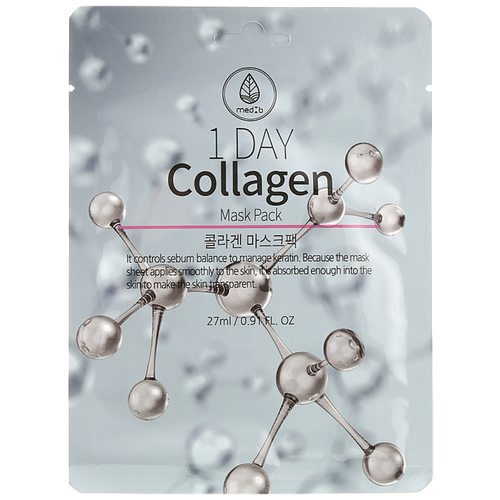 Med B Листовая маска для лица с коллагеном - 1 Day Collagen Mask Pack 10pcs MEDB(набор 10шт)