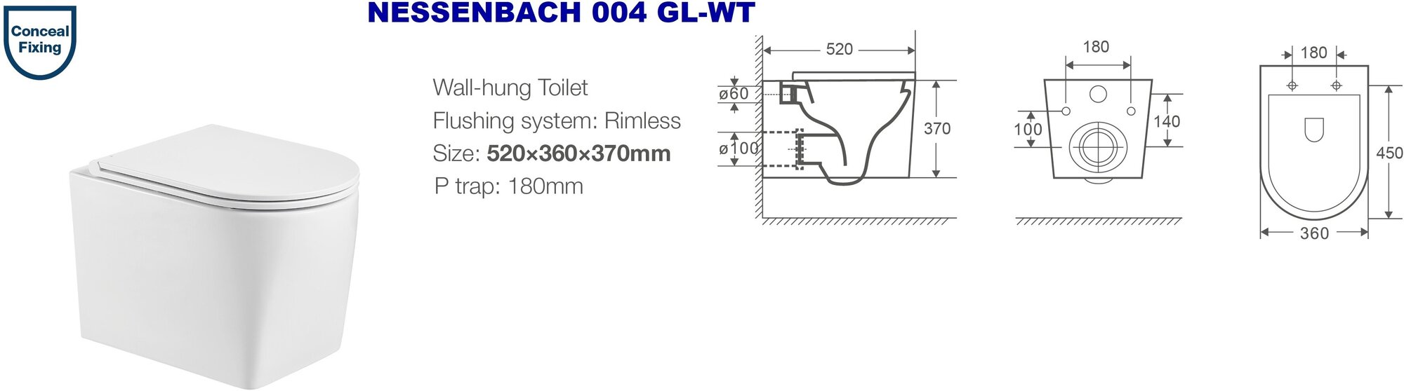 Унитаз подвесной WeltWasser WW NESENBACH 004 GL-WT белый глянец - фотография № 4