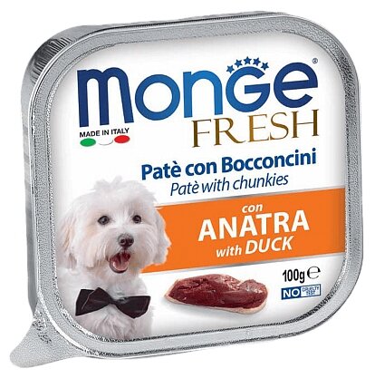 Корм для собак Monge Fresh, утка 1 уп. х 1 шт. х 100 г