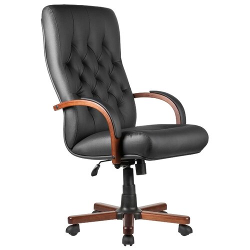 фото Компьютерное кресло рива м 175 a для руководителя, обивка: натуральная кожа, цвет: черный