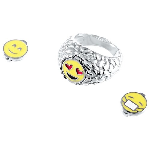 фото Jv кольцо с эмалью из серебра esr-20858-ko-enam-001-wg, размер 16