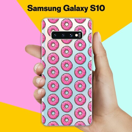 Силиконовый чехол Пончики на Samsung Galaxy S10 чехол книжка mypads для samsung galaxy s10 plus самсунг галакси с10 плюс синий