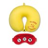 Антистрессовая подушка для шеи с маской Штучки, к которым тянутся ручки Облико Морале, желтая с красной маской - изображение