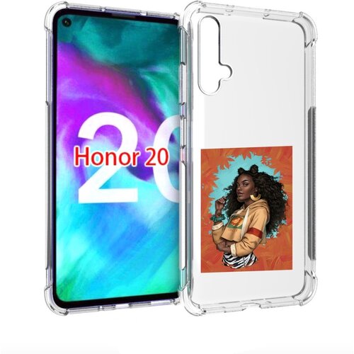 Чехол задняя-панель-накладка-бампер MyPads темная-девушка женский для Huawei Honor 20/Honor 20S(Китайская версия YAL-AL50) противоударный