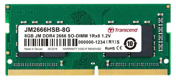   Transcend JetRam DDR4 SODIMM 8Gb 2666MHz CL19, (JM2666HSB-8G)