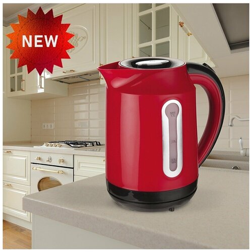 Электрический чайник для дома офиса домашний кухонный электрочайник объем 17 л защита от перегрева для дома офиса красный 239900₽