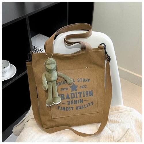 фото Сумка шоппер , фактура гладкая, коричневый нет бренда