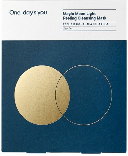 One-days you Очищающие маски для снятия макияжа / Magic Moon Light Peeling Cleansing Mask, 20 г x 5