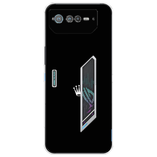 Силиконовый чехол на Asus ROG Phone 6 / Асус Рог Фон 6 Белая корона на черном фоне силиконовый чехол на oneplus 6 ванплас 6 белая корона на черном фоне