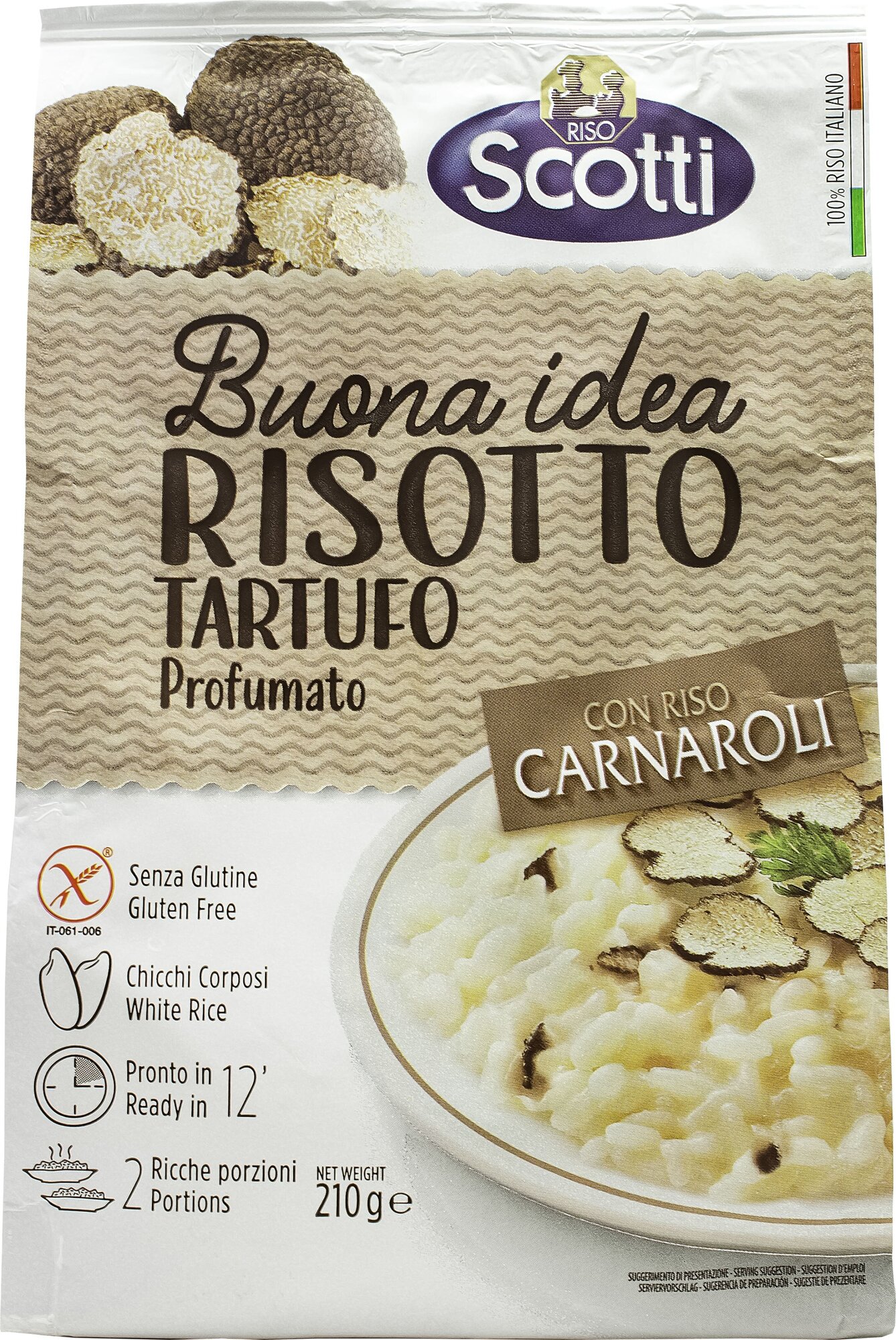 Смесь для ризотто Riso Scotti с трюфелями, 210 г - фото №1