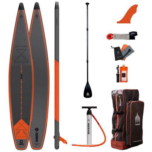 фото Cап борд надувной двухслойный shark touring pro 14x29 2022 (427x73x15 см) / sup board, сапборд, доска для сап серфинга