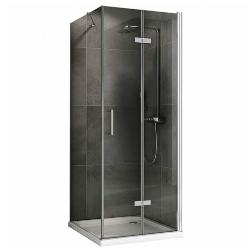 Душевой уголок Abber Zart AG08090P-S91, профиль хром, стекло прозрачное 90x90x195