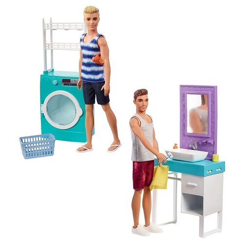 Купить Кукла Barbie Кен и набор мебели для ванной, Mattel
