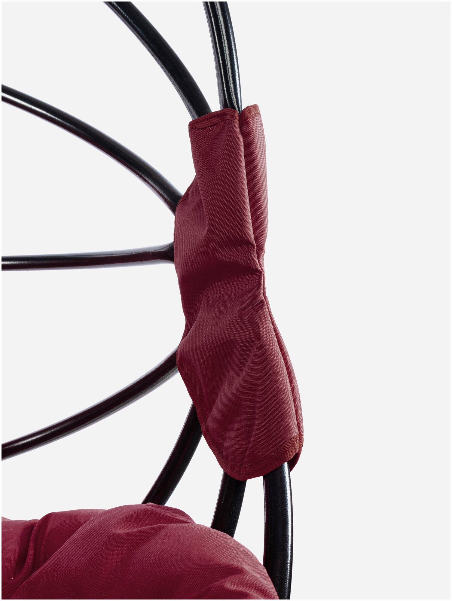 Подвесное кресло M-Group веер, разборный чёрный, бордовая подушка - фотография № 3
