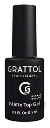 Grattol Верхнее покрытие Matte Top Gel, прозрачный, 9 мл