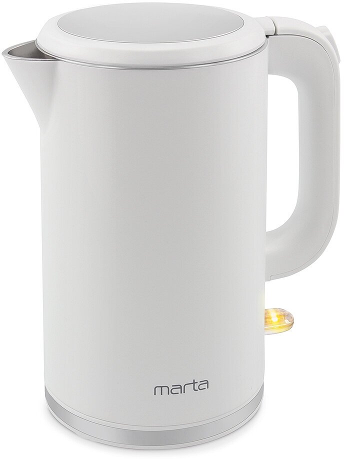 MARTA MT-4556 белый жемчуг чайник металлический