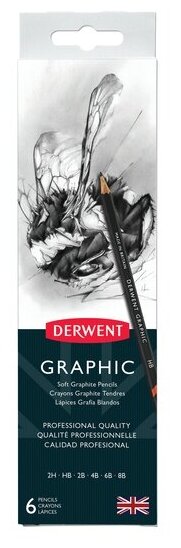 Derwent Набор чернографитных карандашей Graphic 6 шт с точилкой (0700835) 6 шт.