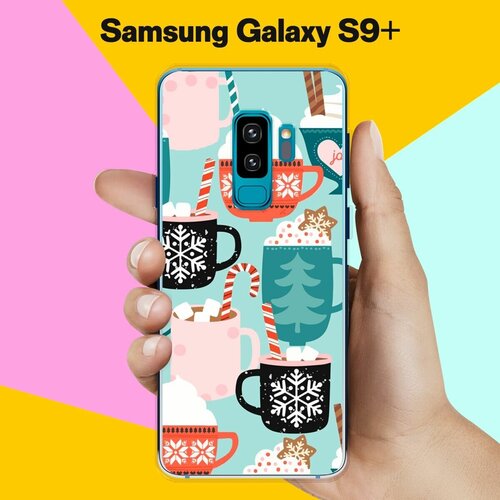 Силиконовый чехол на Samsung Galaxy S9+ Узор новогодний / для Самсунг Галакси С9 Плюс жидкий чехол с блестками глаза узор на samsung galaxy s9 самсунг галакси с9 плюс