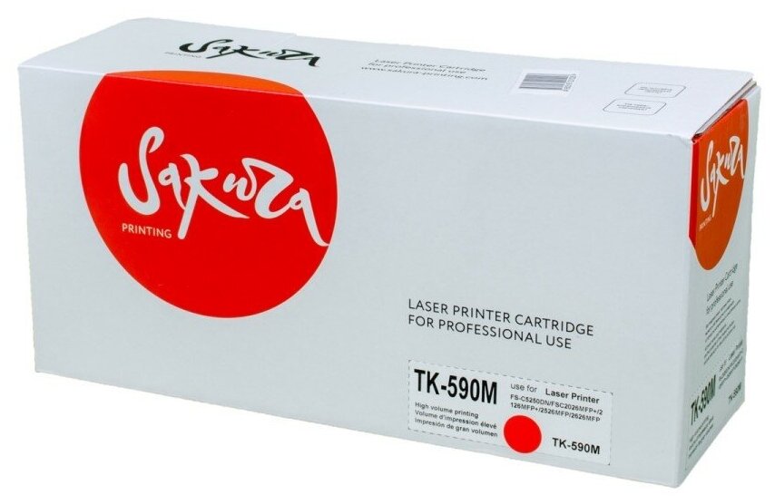 Картридж TK-590 Magenta для принтера Куасера, Kyocera FS C 2026 MFP; FS C 2026 MFP+; FS C 2126 MFP; FS C 2126 MFP+