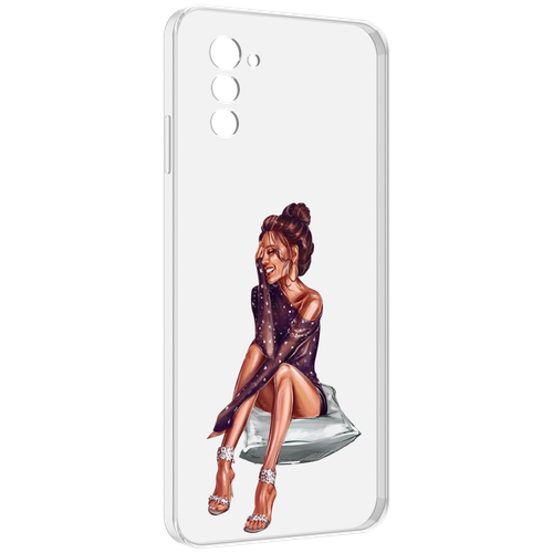 Чехол MyPads Девушка-на-подушке женский для UleFone Note 12 / Note 12P задняя-панель-накладка-бампер