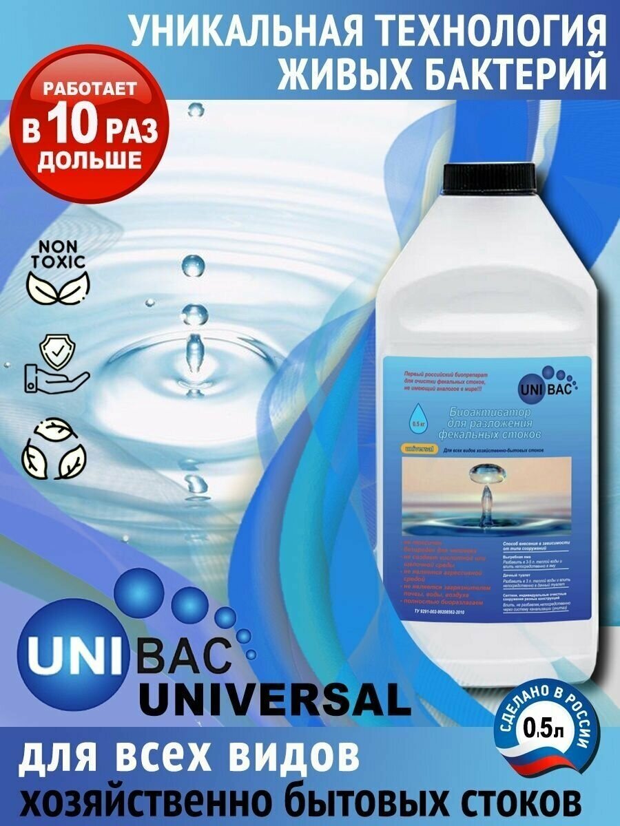 Unibac Universal Бактерии для септиков, выгребных ям и биотуалетов