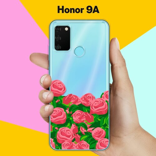 Силиконовый чехол Розы на Honor 9A силиконовый чехол на honor 9a узор из такс для хонор 9а