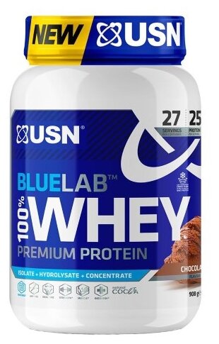 USN BLUELAB 100% WHEY PREMIUM PROTEIN Шоколад 908 гр