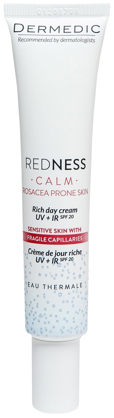 Dermedic Укрепляющий питательный дневной крем Redness Calm SPF 20 + IR, 40 мл