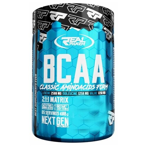 Аминокислоты / BCAA, 400г (Фруктовый пунш), спортивное питание для набора мышечной массы, для похудения, для взрослых / Real Pharm Bcaa Instant