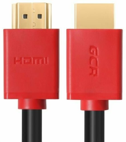Кабель интерфейсный HDMI удлинитель GCR GCR-HM451-1.0m 01075, v2.0 M/M красные коннекторы, OD7.3mm, 28/28 AWG, позолоч. контакты, Ethernet 18.0 Гбит/с