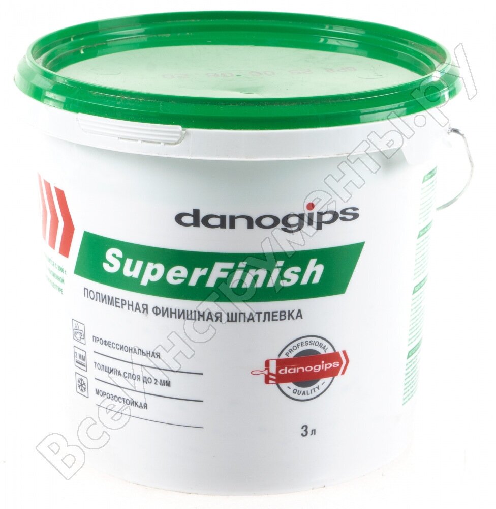 DANOGIPS SUPER FINISH шпаклевка универсальная 3л 606395
