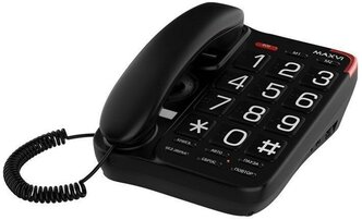 Телефон проводной Maxvi CB-01 Черный